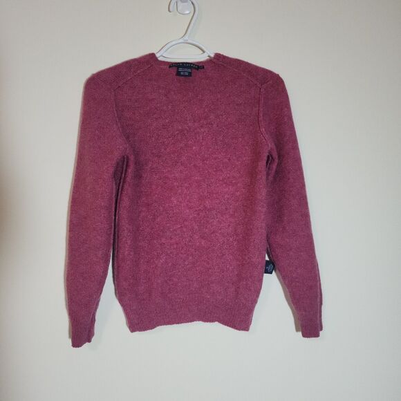 Ralph Lauren Made in Scotland Womens Wool Sweater Magenta Pullover Jumper Sz S/P - Picture 4 of 10